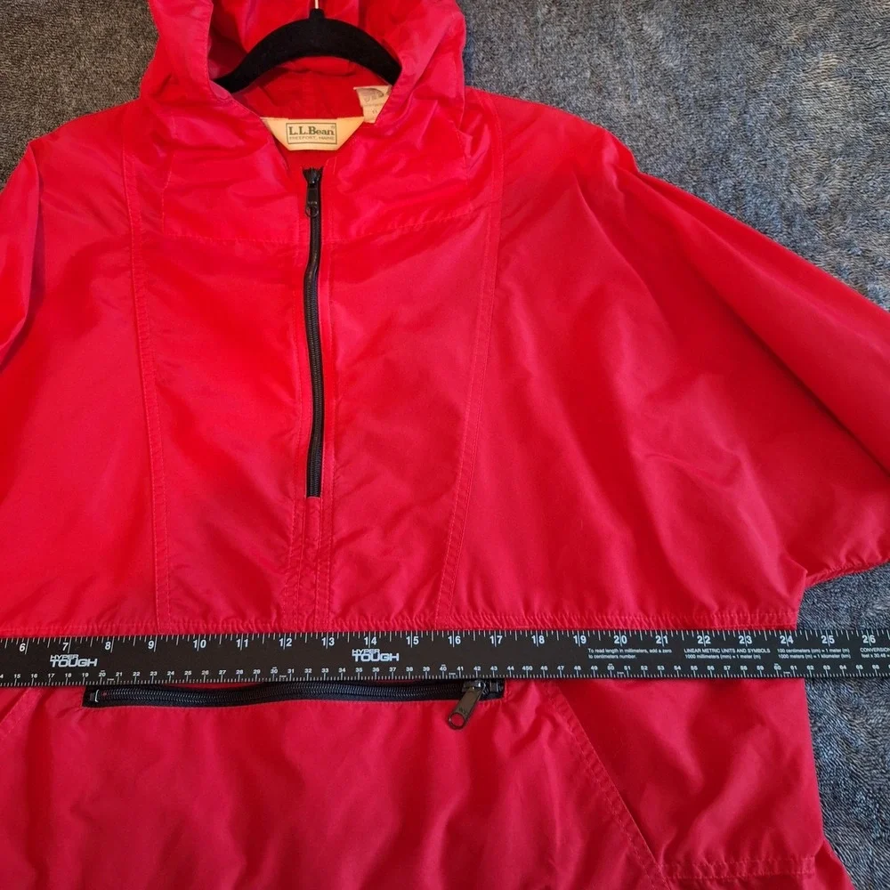 VTG‎ L.L. Bean Anorak Nylon Pullover Windbreaker Jacket Mens LT Red Hiking Camp